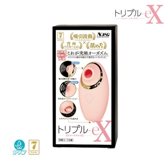 Triple eX Sweet Pink Sucker Tongue Vibe - Suction, vibration, and licking toy - 18Miss